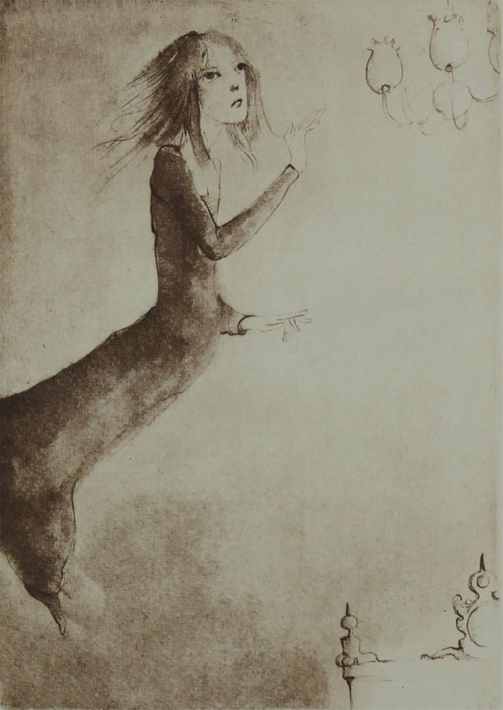 Untitled Girl in Room by Leonor Fini